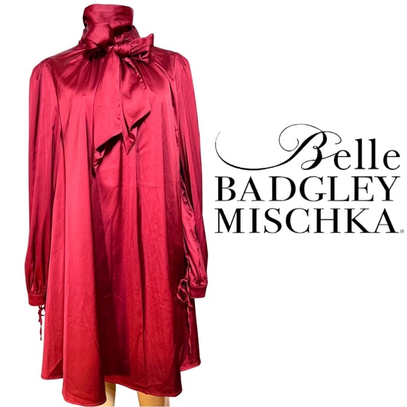 NWT $199 Badgley Mischka Gigi Dress Wine Size 2 to 4 - Picture 1 of 8